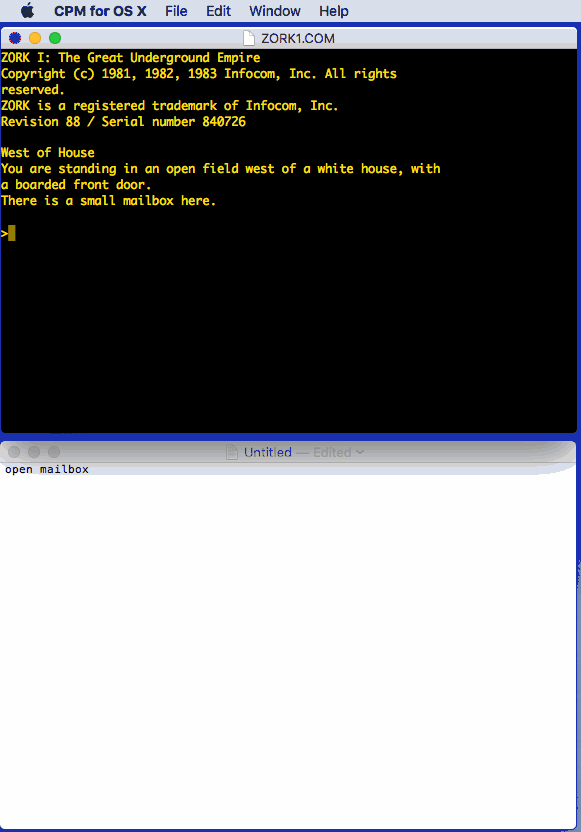 Zork; being copied from and pasted to