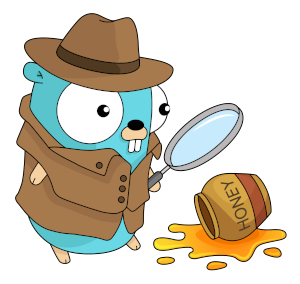 Detective Gopher is looking for packet traces left by eBPF bee logo