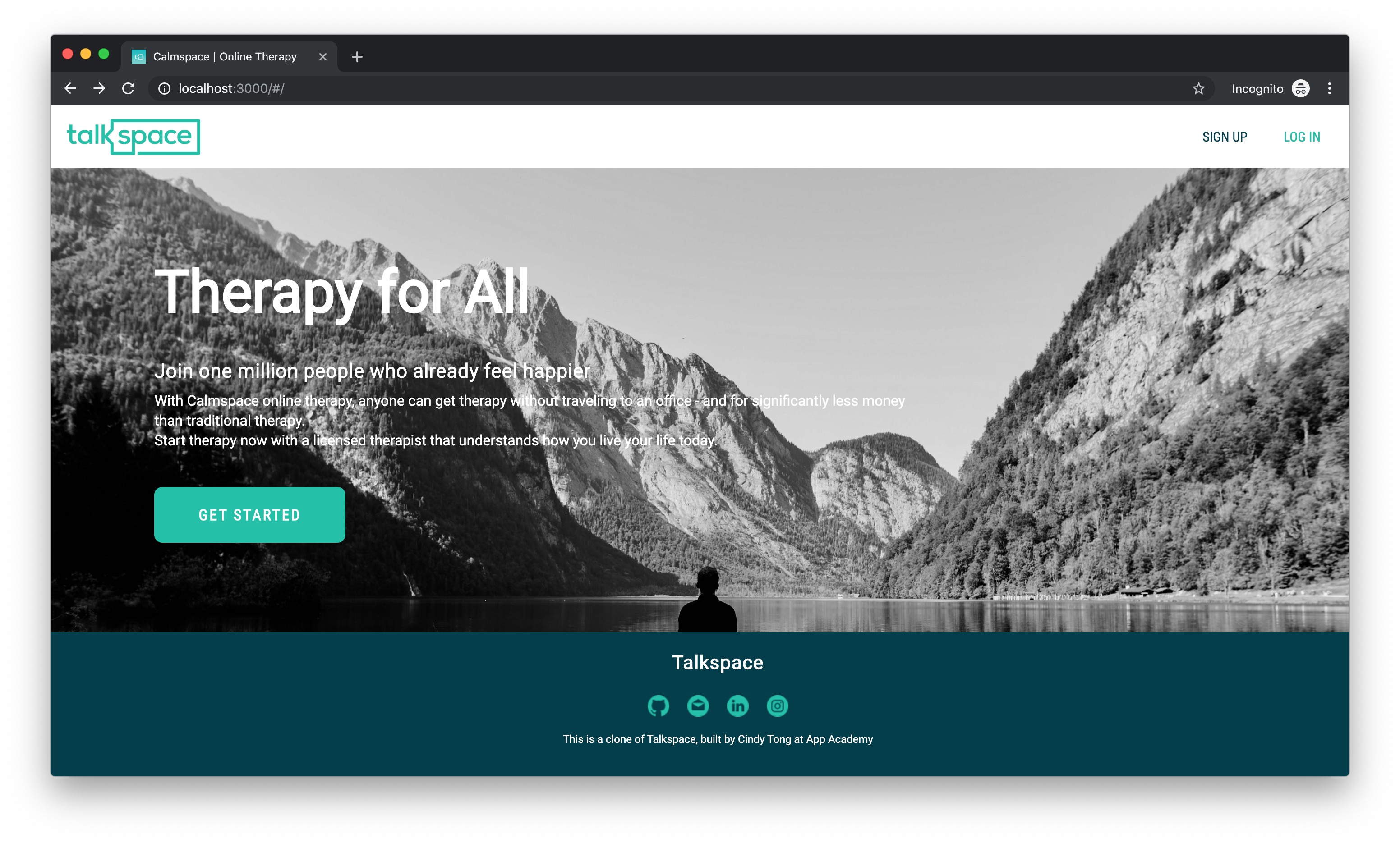 Calmspace Landing Page