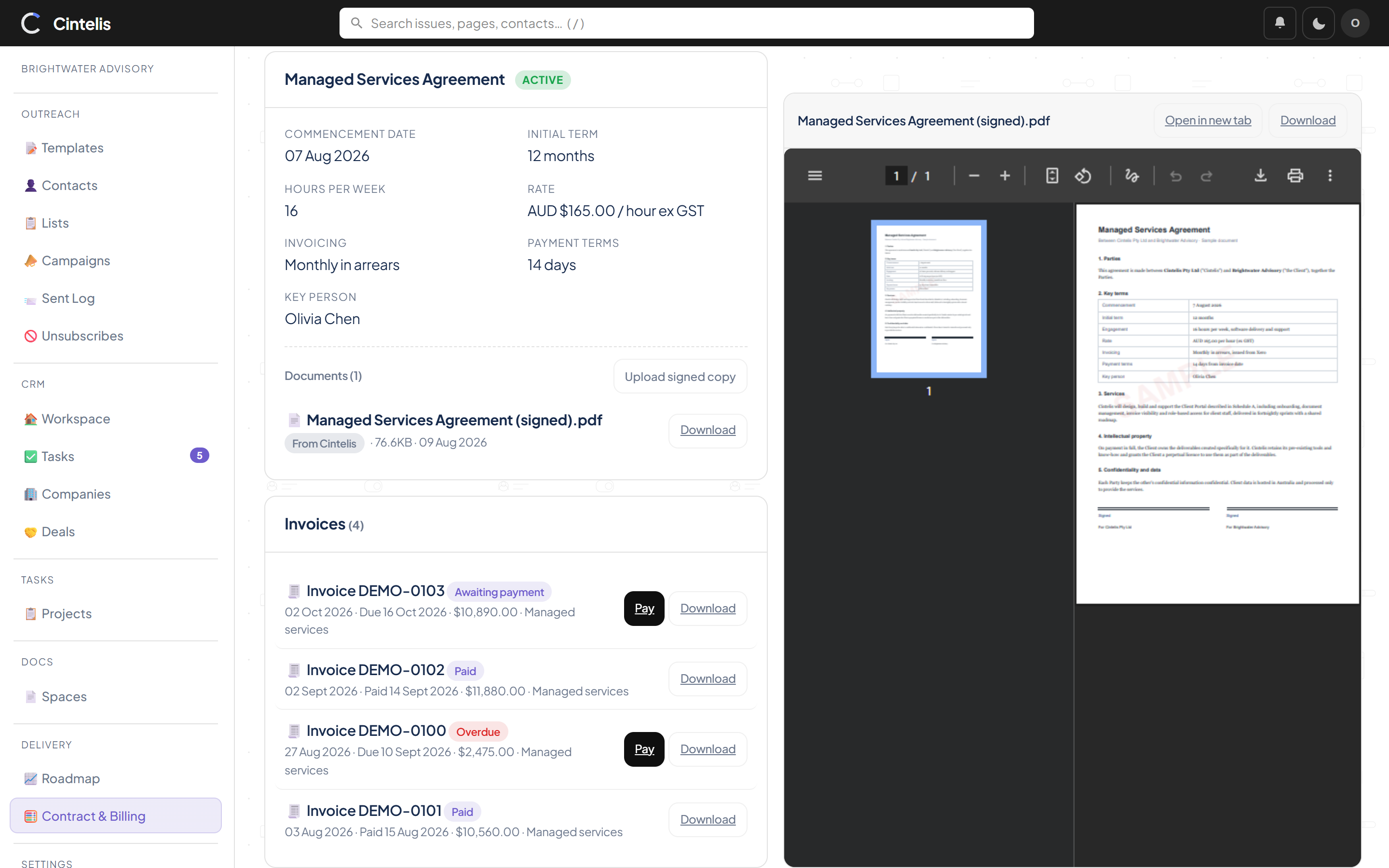 Customer billing with Xero invoices