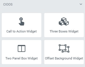 List of all the CIOOS widgets