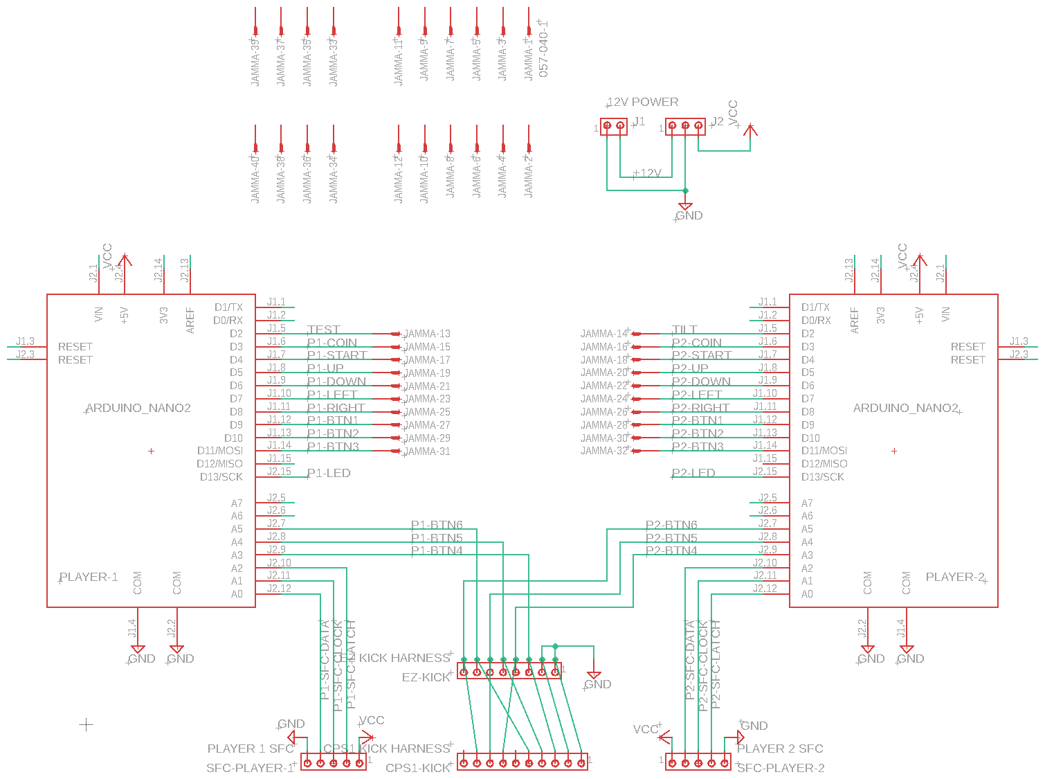 SFC to JAMMA Schematic