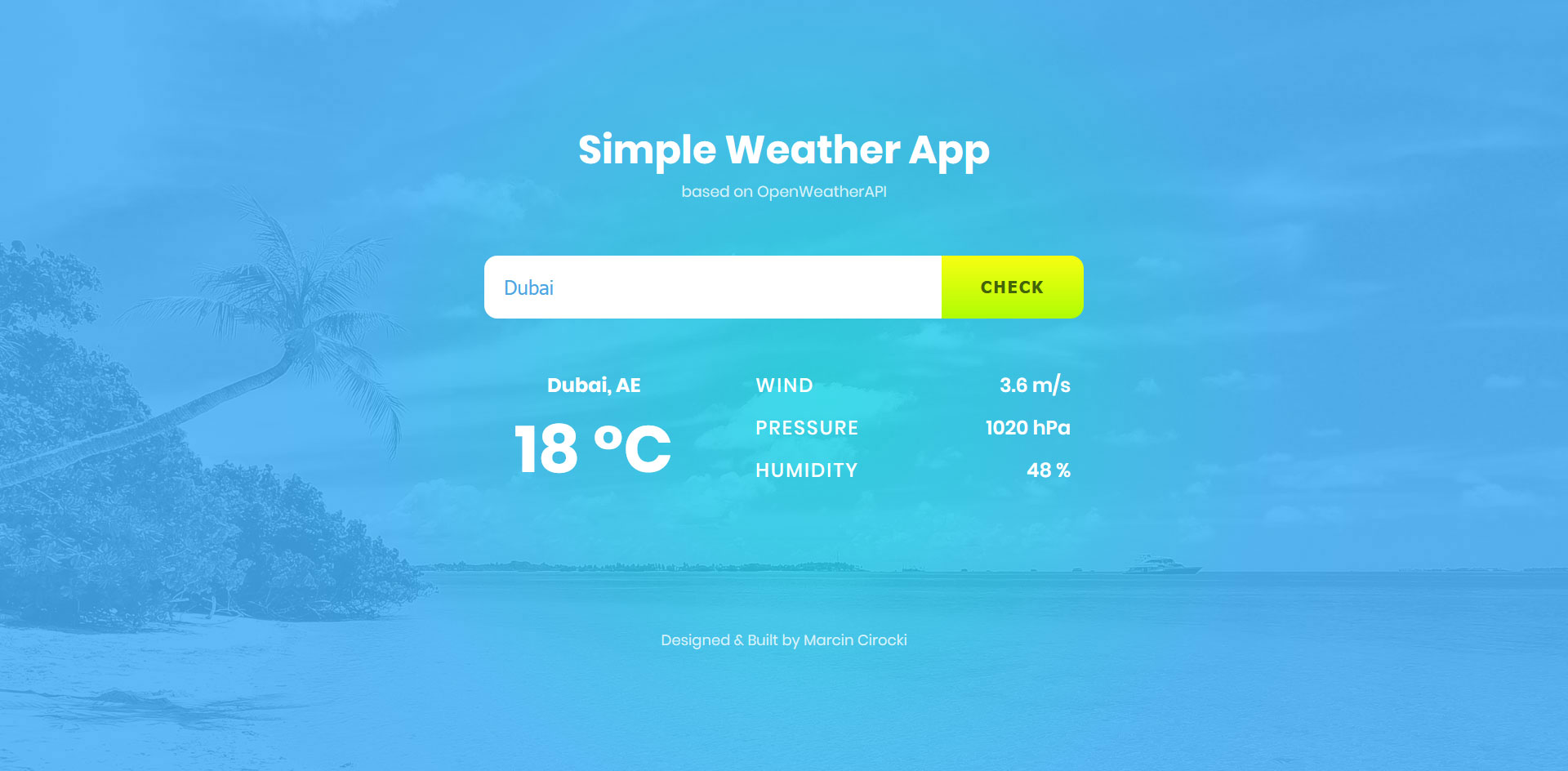 GitHub - Cirocki/Weather-App: Weather App With React Hooks, Styled ...