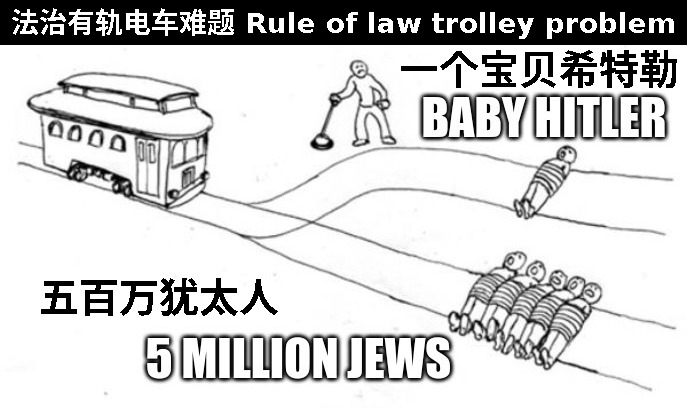 Baby Hitler vs 5 million Jews trolley problem