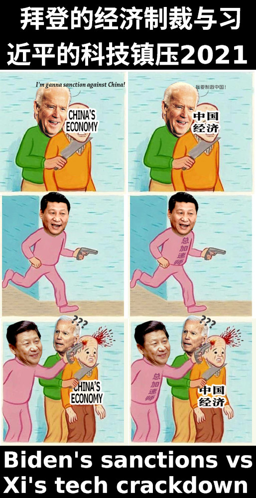 Biden sanctions vs Xi Jinping tech crackdown 2021