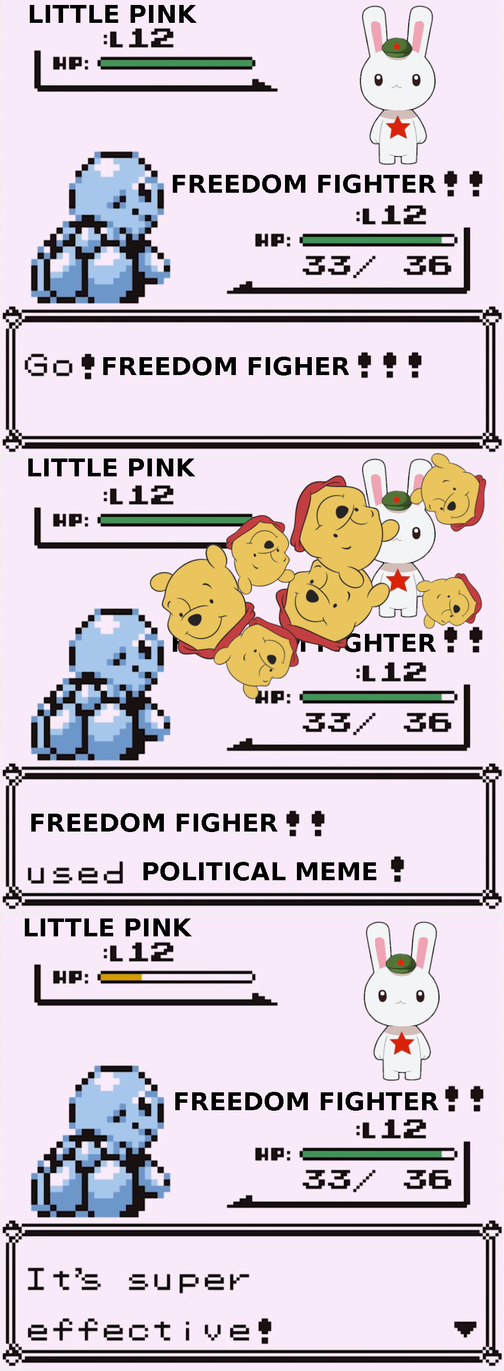 Pokemon political meme little pink super effective