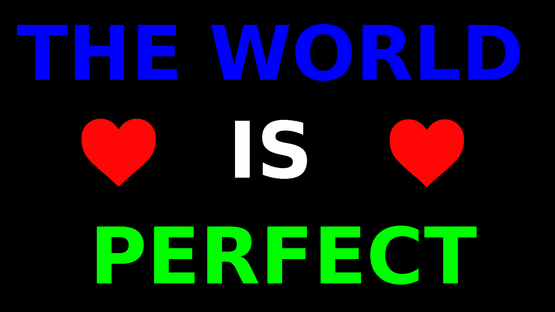 The world is perfect