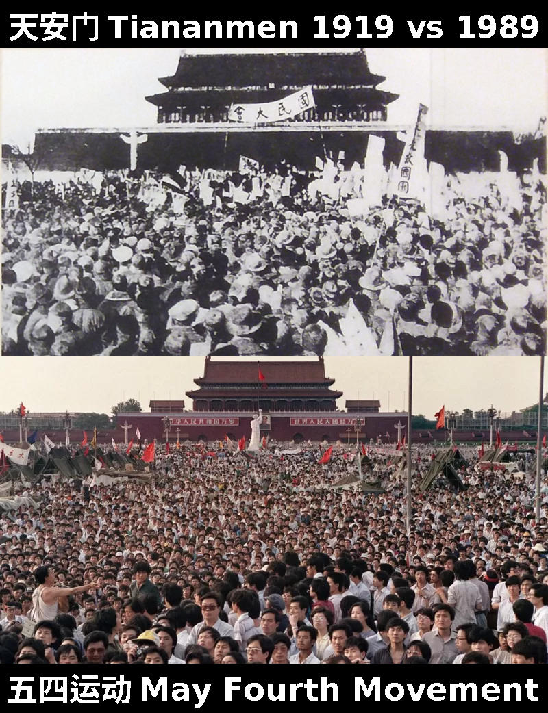 Tiananmen 1919 May Fourth vs 1989