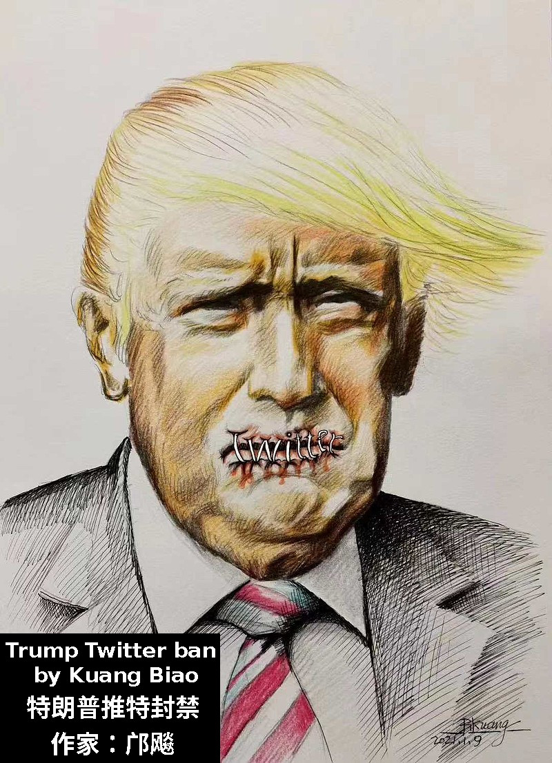 Trump silenced by Twitter by Kuang Biao