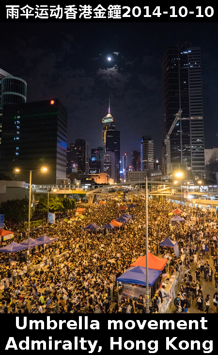 Umbrella movement in Admiralty night View 20141010