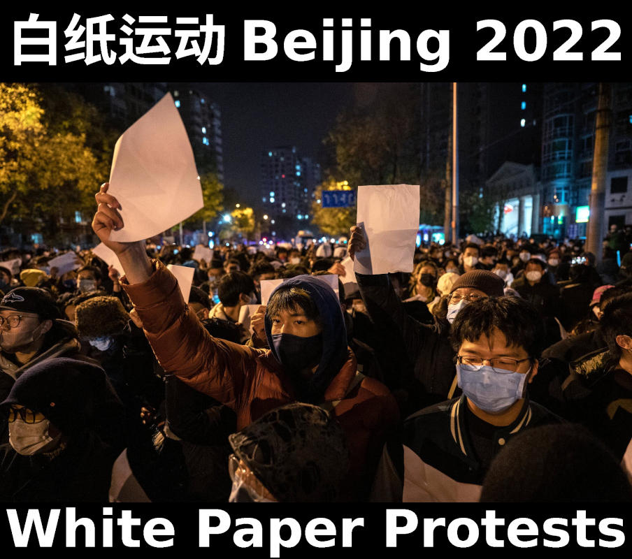 White paper protest Beijing 2022