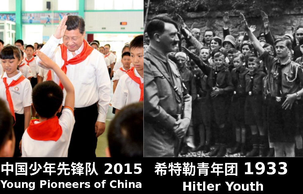 Xi scout salute vs Hitler Youth salute