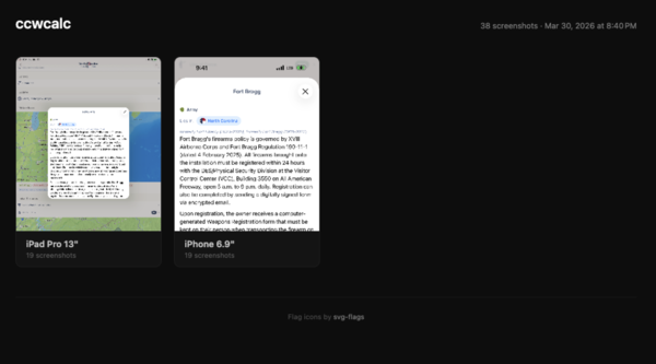Preview index page listing every captured device