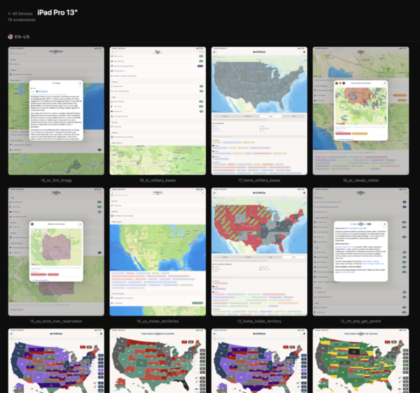 iPad Pro 13" gallery with all 19 screenshots