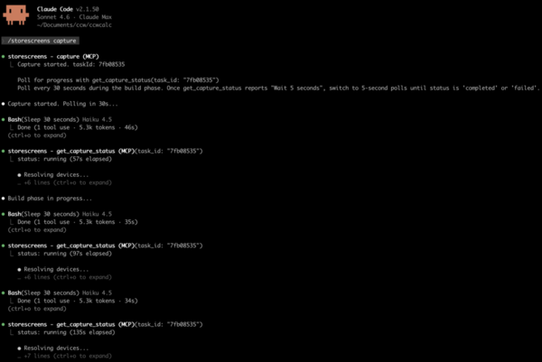 Capture starting - MCP tool called, taskId returned, polling begins