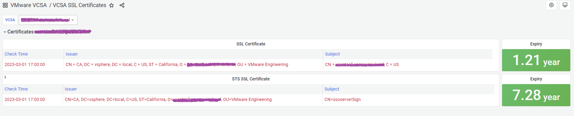 VCSA SSL certificates