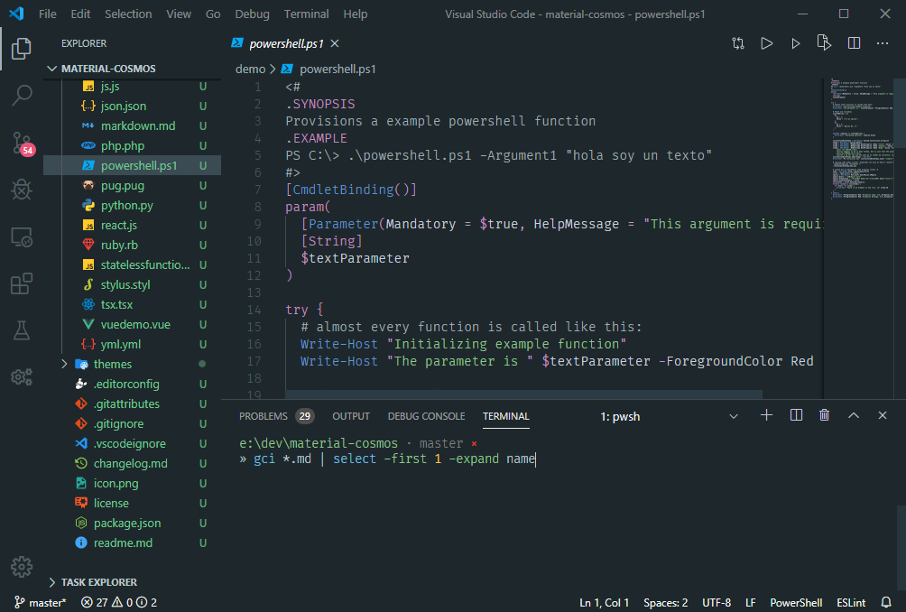 screenshot - pwsh-terminal