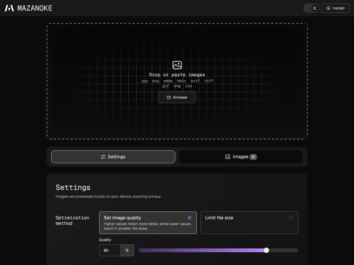mazanoke dark mode