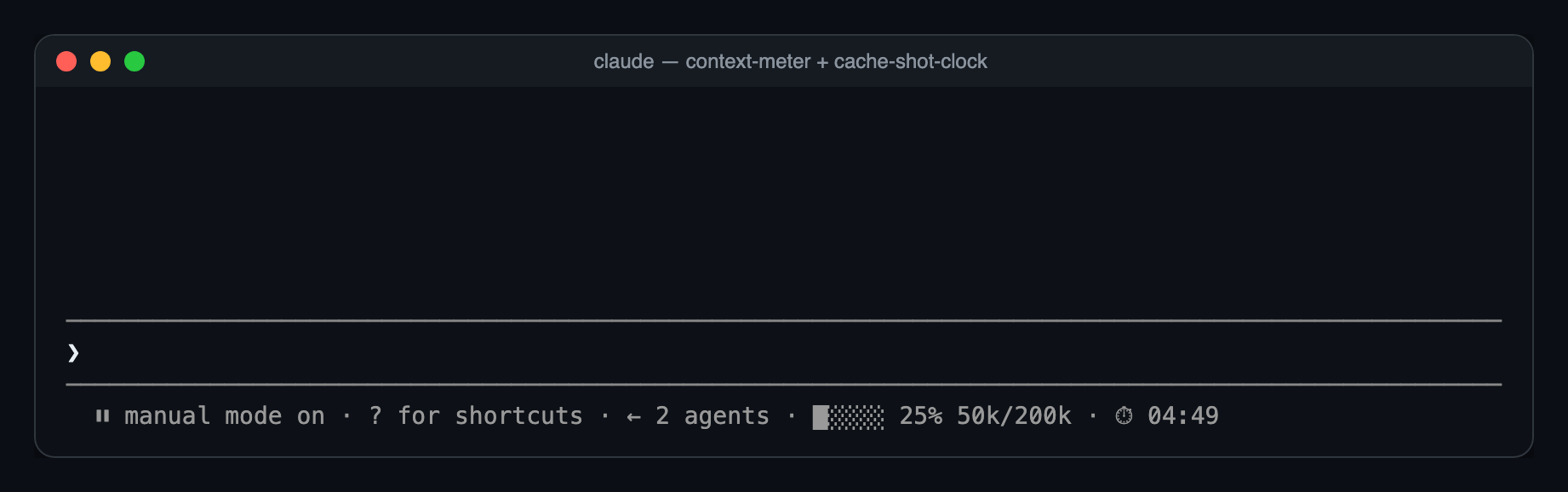 The clock at the end of the bar under the prompt