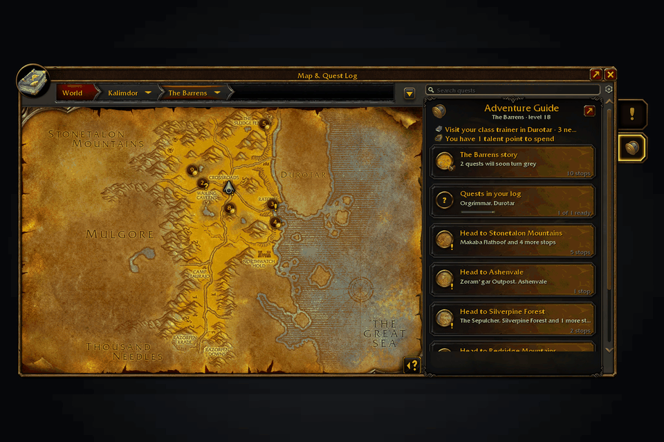 Choosing a journey and following its route