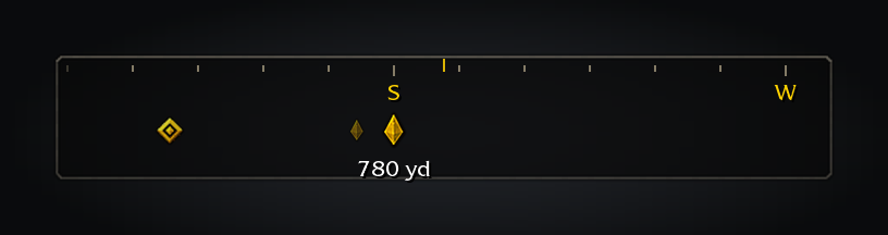 The optional compass strip with the next turns and destination
