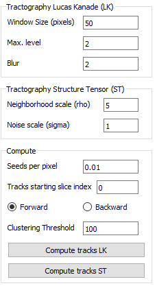 Tractography algo params