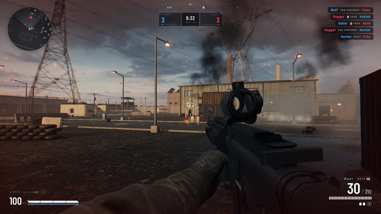 Team deathmatch in the courtyard