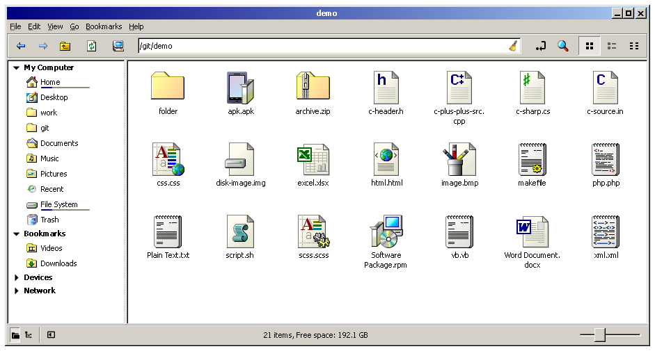 Icon theme in use with Nemo File Manager