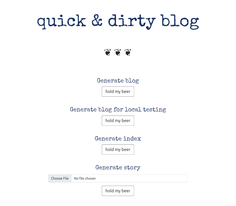 Blog generator page