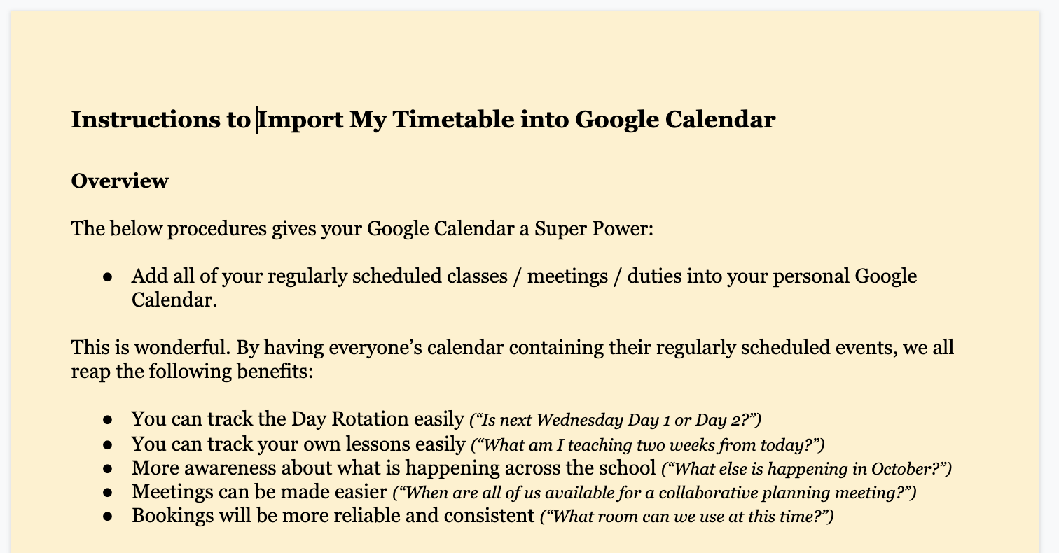 Import My Timetable Into Google Calendar