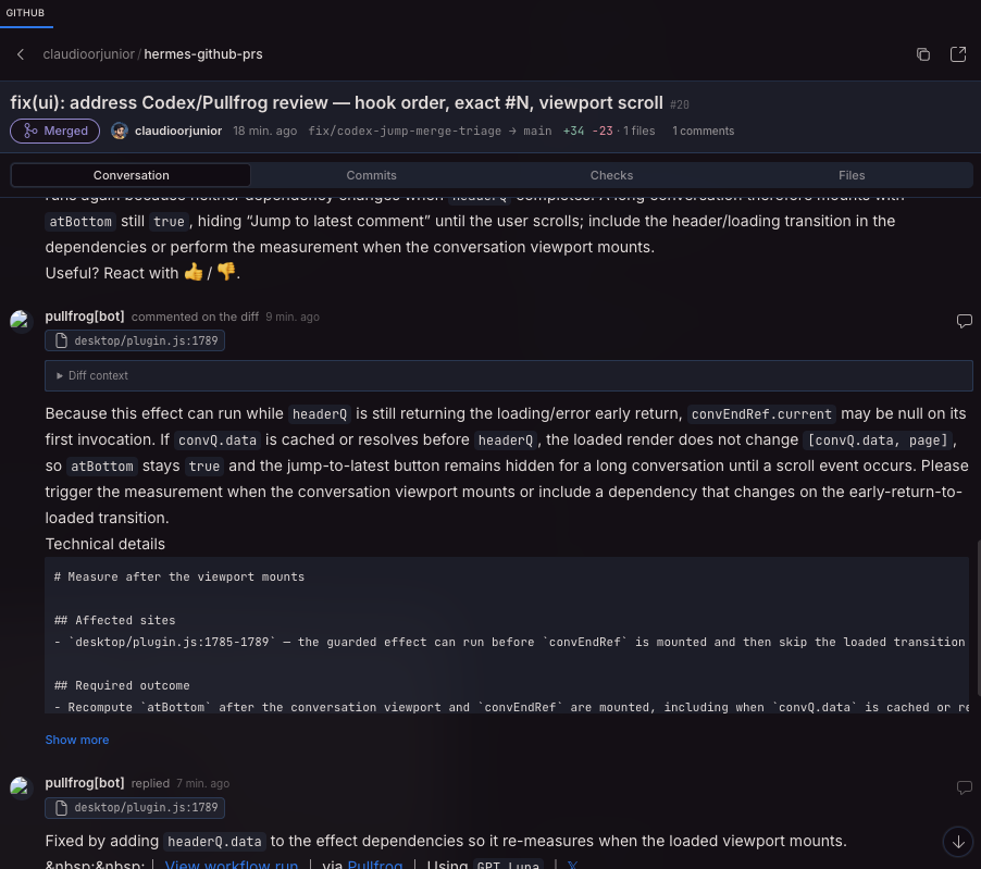 Inline review threads