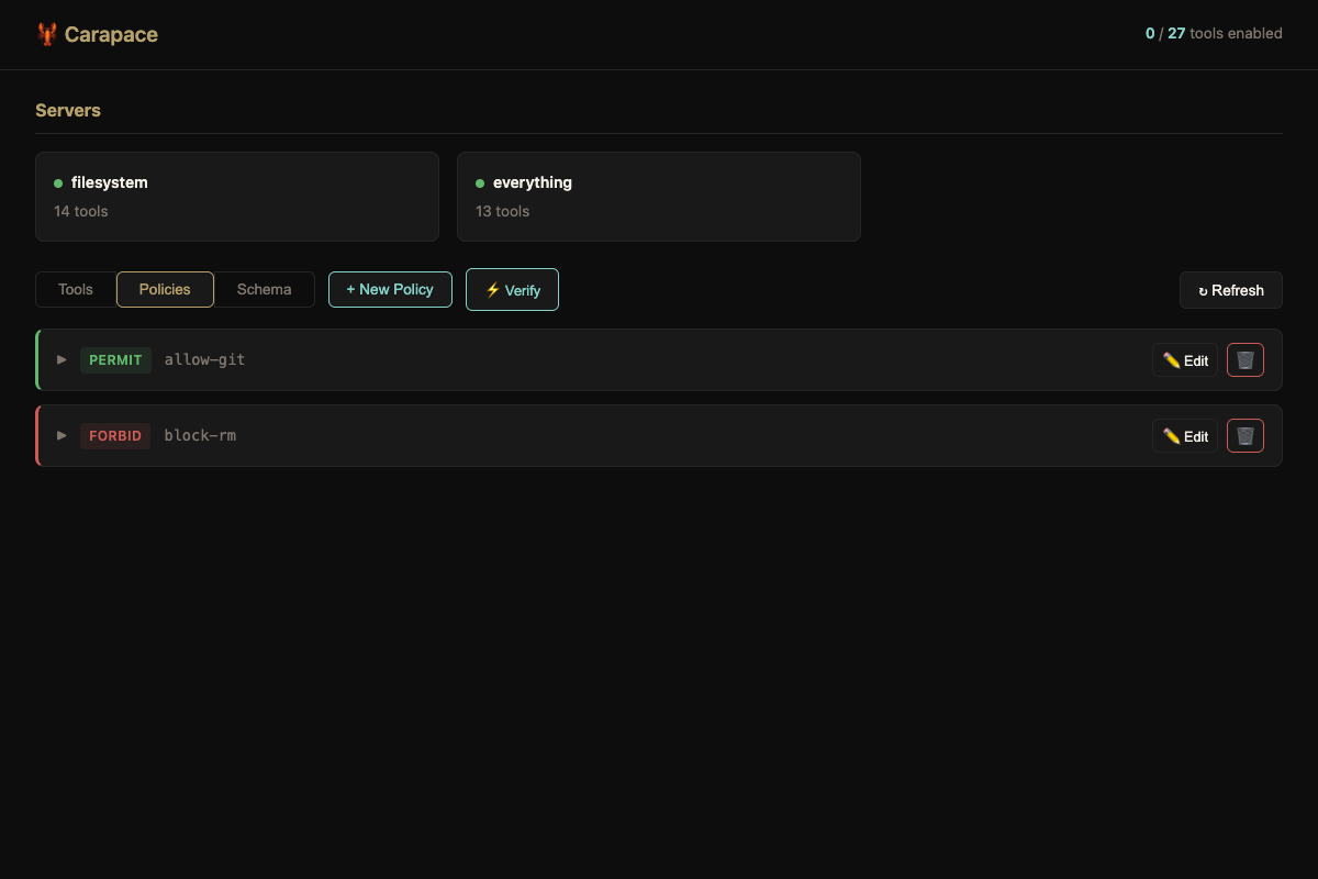 Policies Tab