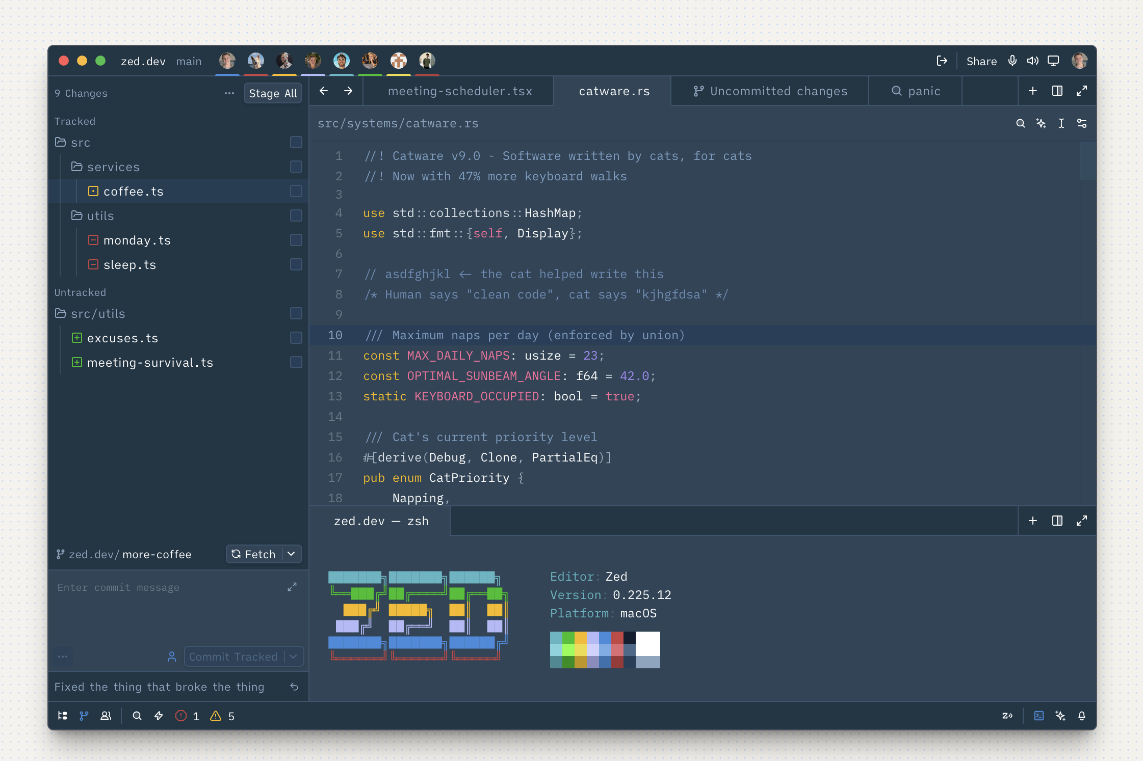 Dusty theme — Rust