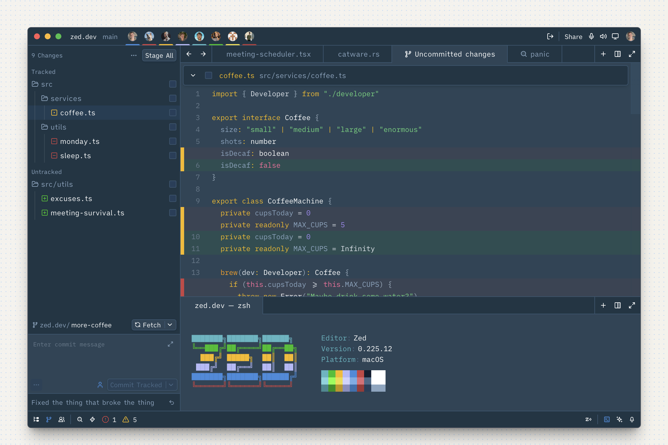 Dusty theme — TypeScript