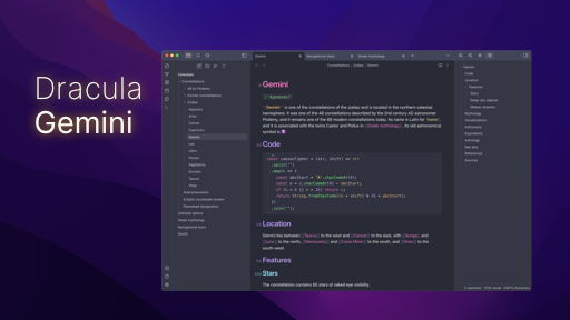 Dracula Gemini Theme Screenshot