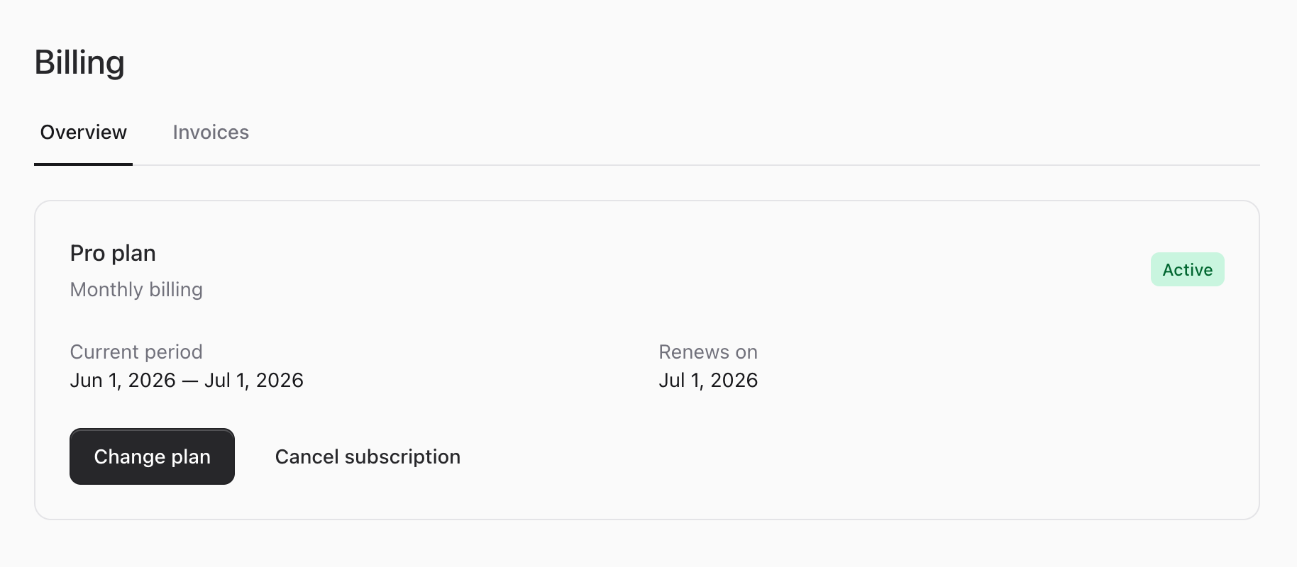 Billing portal