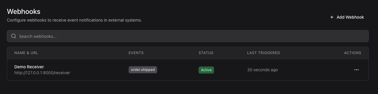 Laravel Config Webhook admin UI