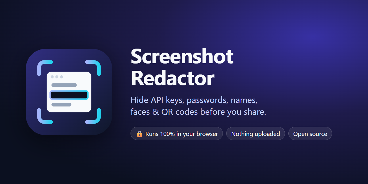 Screenshot Redactor: open the live demo