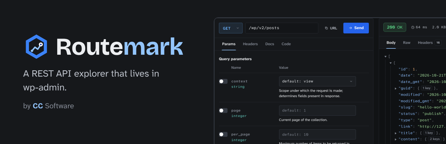 Routemark, a REST API explorer that lives in wp-admin