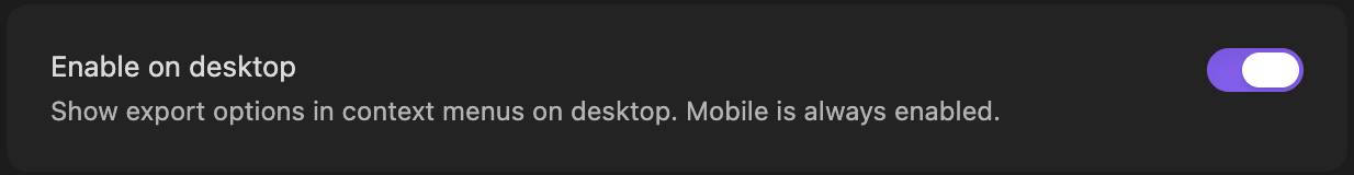 Enable on desktop