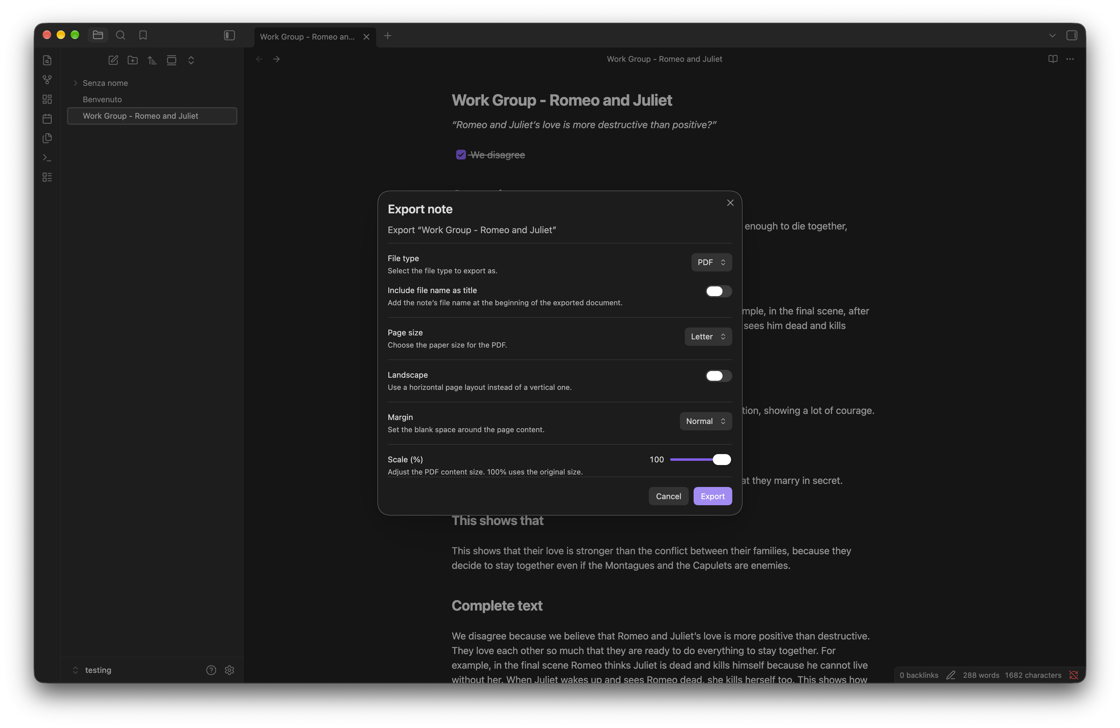 Mobile Export preview