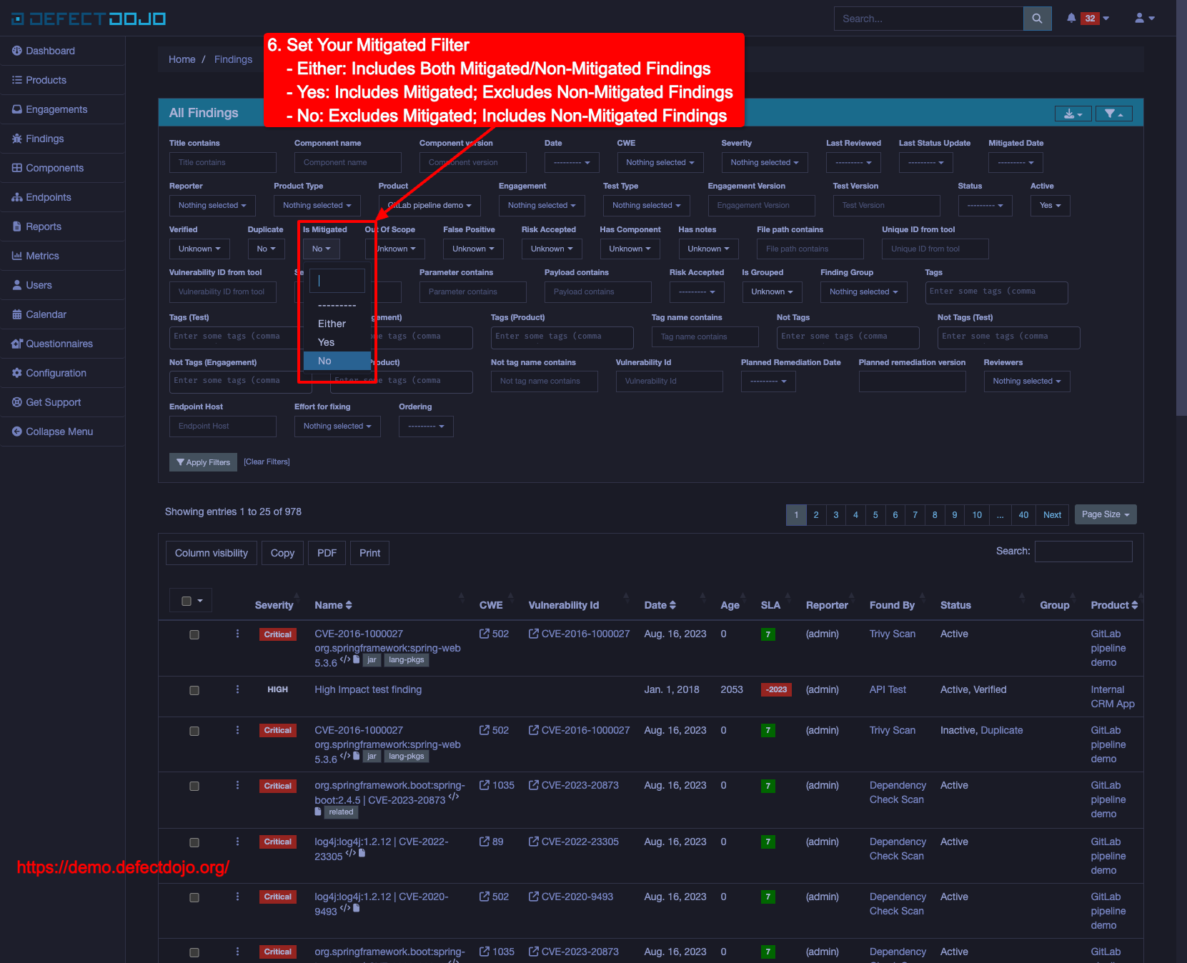 How-To Create an All Active Findings Filter - Step 6