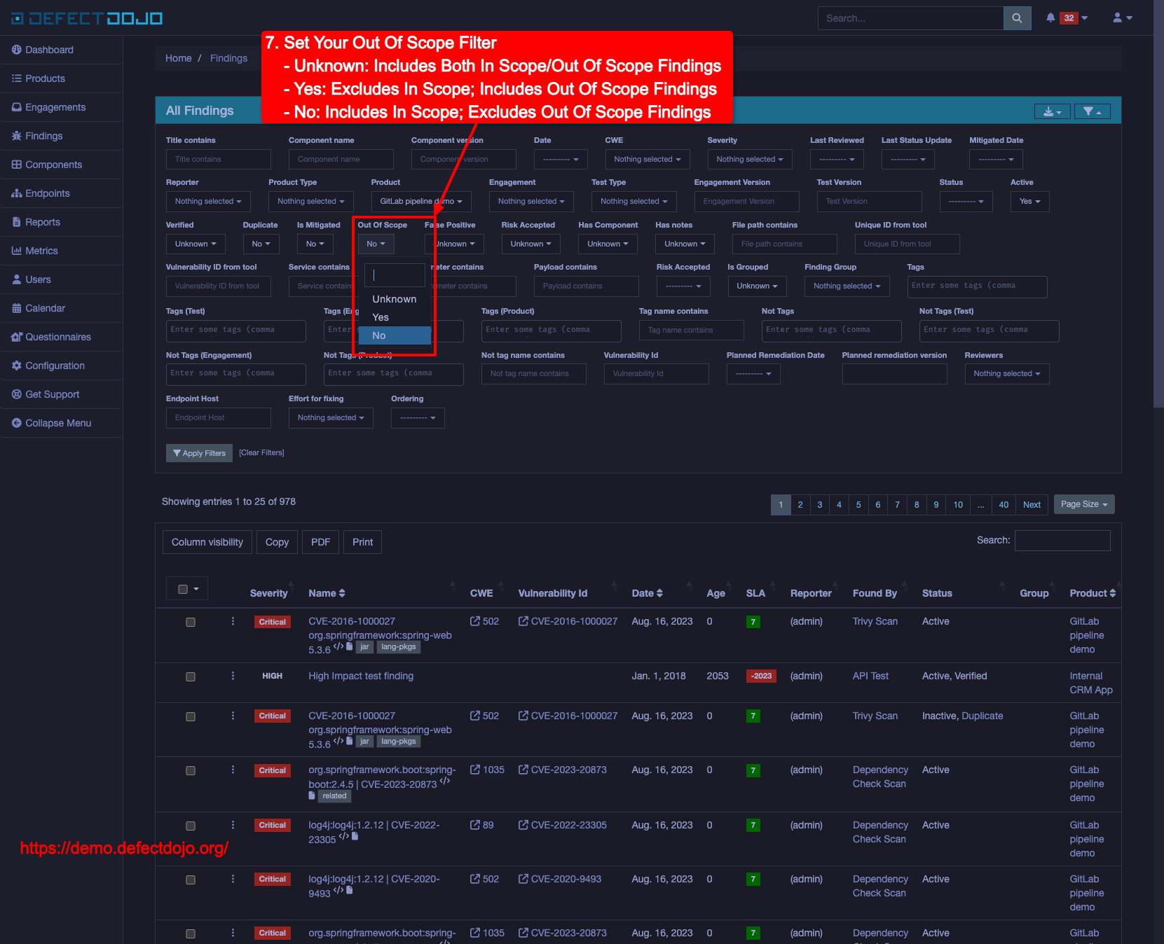 How-To Create an All Active Findings Filter - Step 7