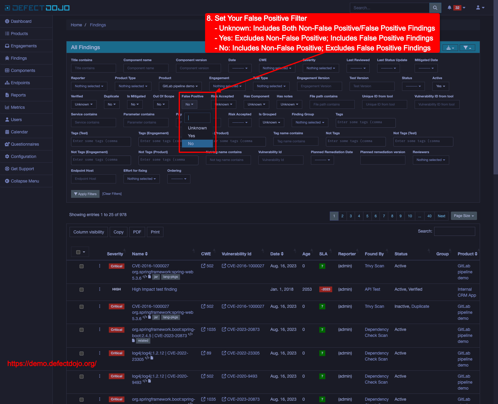 How-To Create an All Active Findings Filter - Step 8