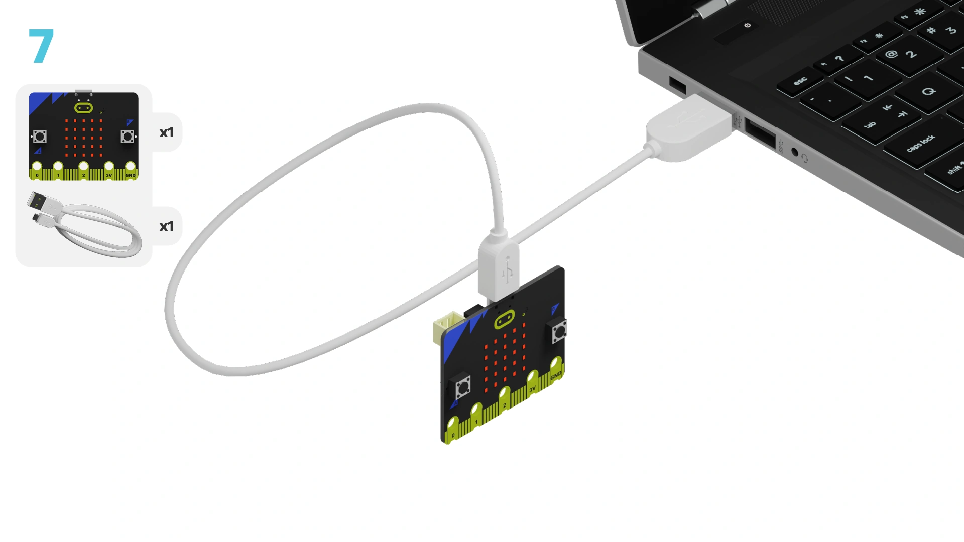 Connect your micro:bit to the computer via USB port.