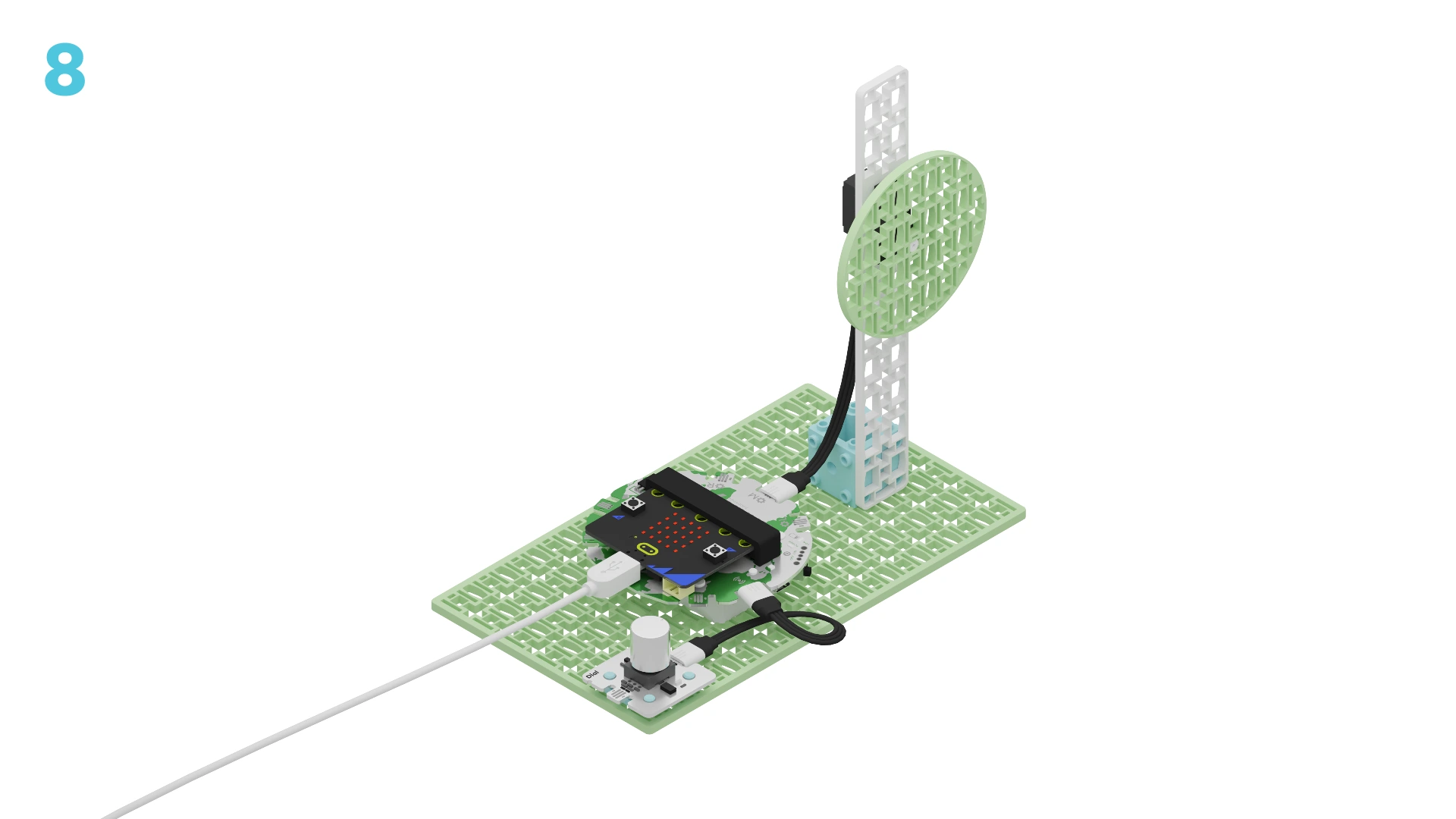 Slide the micro:bit into the breakout board.