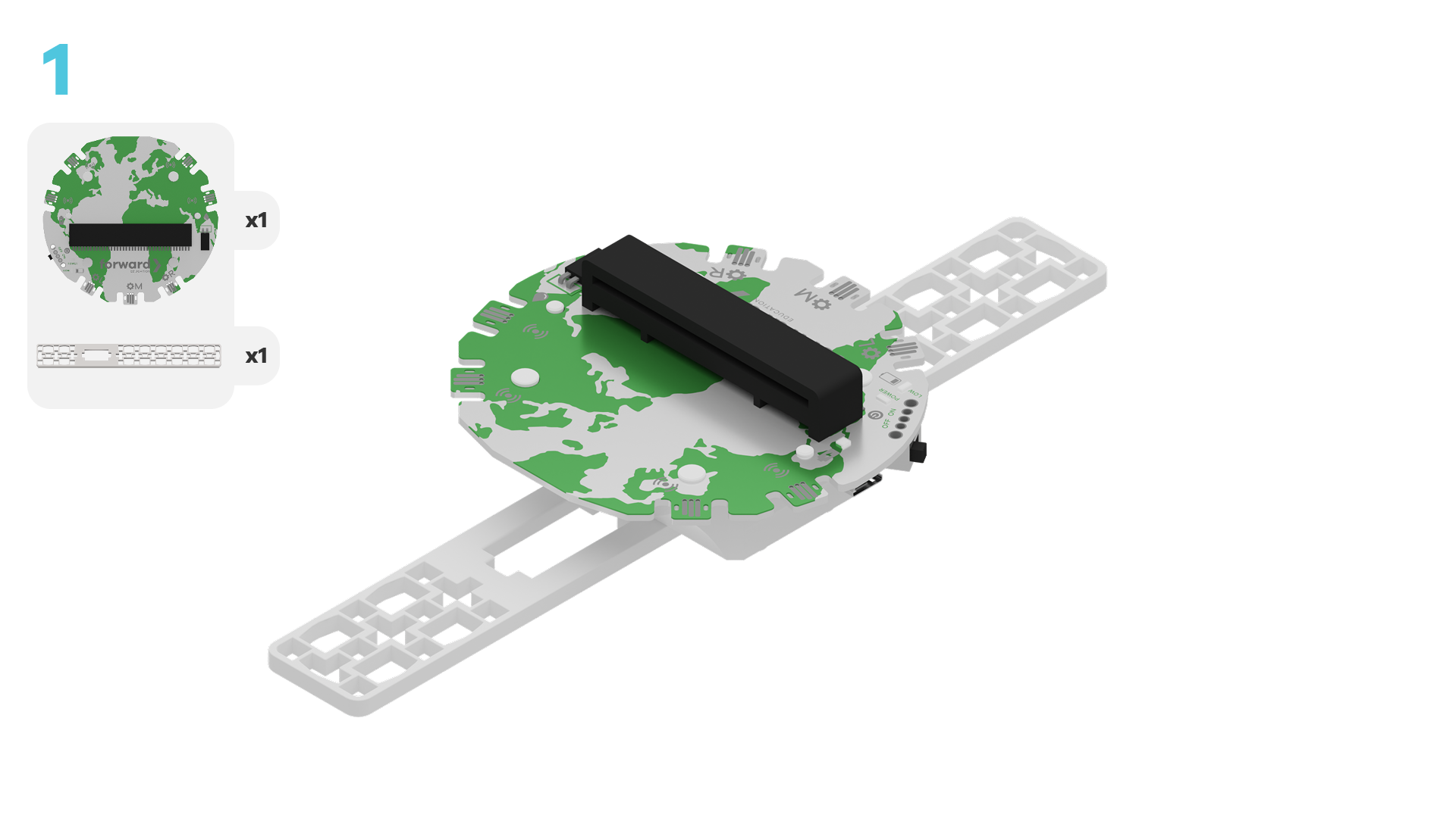 Attach the breakout board to the middle of a long frame building block.