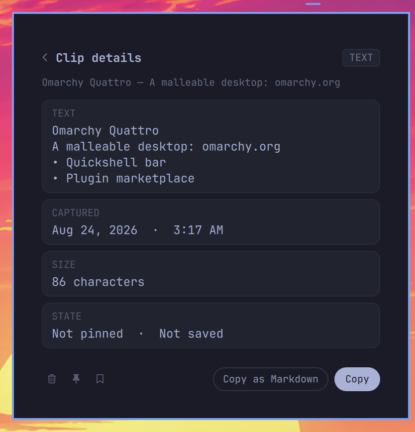 Clip detail with Copy as Markdown