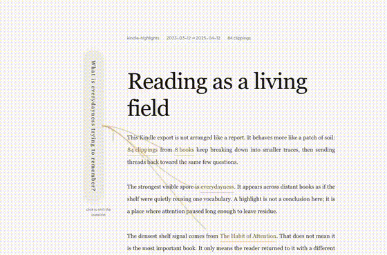 Reflective reading archive demo