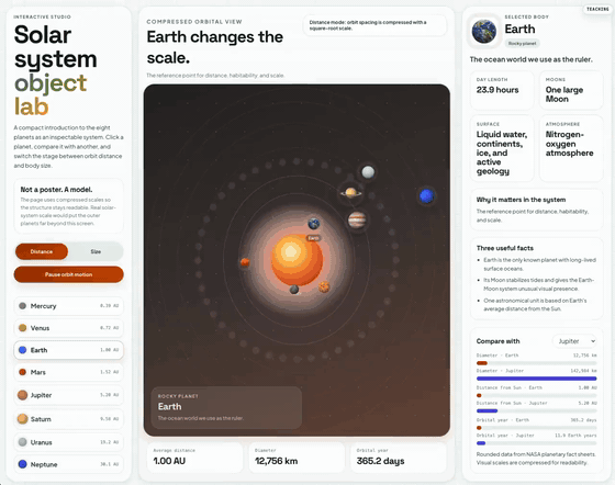 html-anything solar system teaching studio (animated demo)
